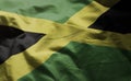 Jamaica Flag Rumpled Close Up Royalty Free Stock Photo