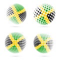 Jamaica halftone flag set patriotic vector design.