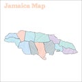Jamaica hand-drawn map.
