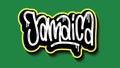 Jamaica Hand Lettering Graffiti Tag Style Sticker Design.