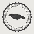 Jamaica hipster round rubber stamp with country.