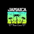 Jamaica holiday print music theme illustration, for t-shirt