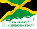 Jamaica Independence Day in August 6. National Day of Jamaica. Flag and patriotic elements