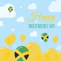 Jamaica Independence Day Flat Patriotic Design.