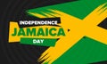 Jamaica Independence Day. Independence of Jamaica. Holidayy of freedom. Celebrated in August 6. Jamaica flag. Vector poster Royalty Free Stock Photo