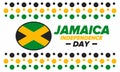 Jamaica Independence Day. Independence of Jamaica. Holidayy of freedom. Celebrated in August 6. Jamaica flag. Vector poster Royalty Free Stock Photo