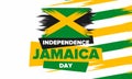 Jamaica Independence Day. Independence of Jamaica. Holidayy of freedom. Celebrated in August 6. Jamaica flag. Vector poster Royalty Free Stock Photo