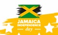 Jamaica Independence Day. Independence of Jamaica. Holidayy of freedom. Celebrated in August 6. Jamaica flag. Vector poster Royalty Free Stock Photo