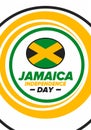 Jamaica Independence Day. Independence of Jamaica. Holidayy of freedom. Celebrated in August 6. Jamaica flag. Vector poster Royalty Free Stock Photo