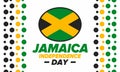 Jamaica Independence Day. Independence of Jamaica. Holidayy of freedom. Celebrated in August 6. Jamaica flag. Vector poster Royalty Free Stock Photo