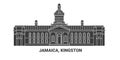 Jamaica, Kingston, travel landmark vector illustration