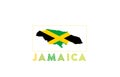 Jamaica Logo. Map of Jamaica with country name.