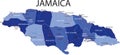 Jamaica Map. Royalty Free Stock Photo