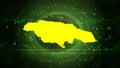 Jamaica Map on Digital Background