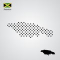 Jamaica map silhouette halftone style Royalty Free Stock Photo