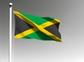 Jamaica national flag isolated on gray background