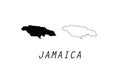 Jamaica outline map national borders