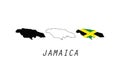 Jamaica outline map national borders