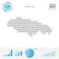 Jamaica People Icon Map. Stylized Vector Silhouette of Jamaica. Population Growth and Aging Infographics Royalty Free Stock Photo