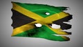 Jamaica perforated, burned, grunge waving flag loop alpha