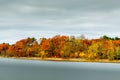 Jamaica Pond in the autumn season. Royalty Free Stock Photo