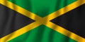 Jamaica realistic waving flag vector illustration. National country background symbol. Independence day