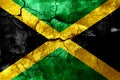 Jamaica rusted texture flag, rusty background.