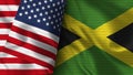 Jamaica and United States of America Realistic Flag Ã¢â¬â Fabric Texture Illustration Royalty Free Stock Photo