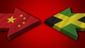 Jamaica vs China Arrow Flags Ã¢â¬â 3D Illustrations