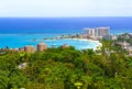 Jamaican Beach A. Caribbean beach on the northern coast of Jamaica, near Dunn`s River Falls and Ocho Rios. Royalty Free Stock Photo