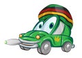 Jamaican car cartoon isolated on white background Royalty Free Stock Photo