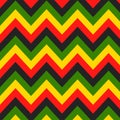 Jamaican color zigzag seamless pattern. Royalty Free Stock Photo