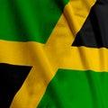 Jamaican Flag Closeup Royalty Free Stock Photo