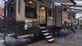 Toy Hauler RV camper in showroom