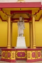 Jambi, Indonesia - October 7, 2018: A relief sculpture depicting gods/deity in Buddhism