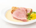 Jambon-beurre french dishes over white background Royalty Free Stock Photo