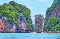 The James Bond Island and Ko Ta Pu rock, Phang Nga, Thailand Royalty Free Stock Photo