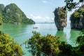 James Bond island near Phuket in Thailand. Famous landmark and famous travel destination Royalty Free Stock Photo