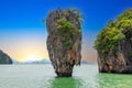 James Bond Island Phuket Thailand. Lovely rock in the middle of the ocean Royalty Free Stock Photo