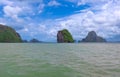 James Bond Island Phuket Thailand. Lovely rock in the middle of the ocean Royalty Free Stock Photo