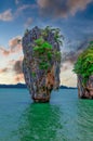 James Bond Island Phuket Thailand. Lovely rock in the middle of the ocean Royalty Free Stock Photo