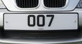 James Bond 007 Personalised Number Plate Royalty Free Stock Photo