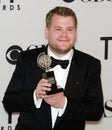 James Corden Holds His Statuette at 2012 Tony Awards in New York City