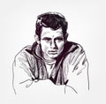 James Dean american actor vector illustration sketch style Royalty Free Stock Photo