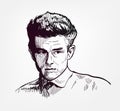 James Dean vector sketch portrait illustration isolated