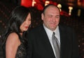 James Gandolfini and Deborah Lin at Vanity Fair Party for the 2008 Tribeca Film Festival Royalty Free Stock Photo