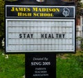 James Madison High School closed in Brooklyn, NY after NYC closed down the public school system to stop the spread of the coronavi