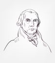 James Madison usa president vector sketch portrait