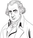 James Watt cartoon style portrait Royalty Free Stock Photo