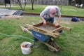 Archaeologist working at The Jamestown Settlement. Jamestown, VA, USA. April 14, 2015.